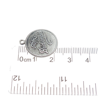 J.M. FISHER 925 Sterling Silver Vintage Bridesmaid Minimalist Charm Pendant