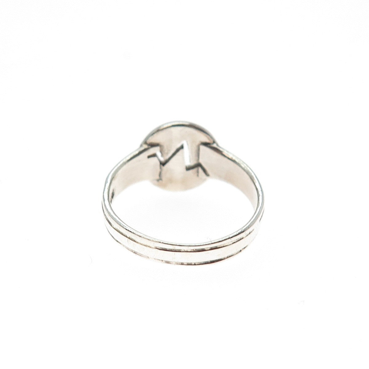 925 Sterling Silver Vintage Modernist Heartbeat Ring Size 6.25