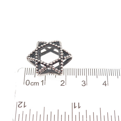 925 Sterling Silver Vintage Star of David Oxidized Slide Charm Pendant