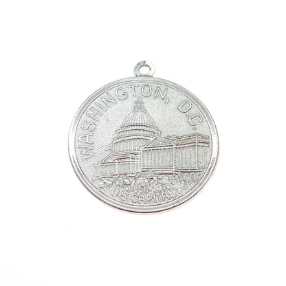 925 Sterling Silver Vintage US Capital Washington DC Charm Pendant