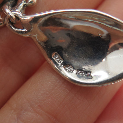 HAGIT GORALI Sterling Vintage Israel Real Pearl Modernist Box Chain Necklace 28"