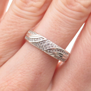 925 Sterling Silver Round-Cut C Z Ring Size 7