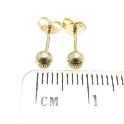 925 Sterling Silver Gold Plated Ball Stud Earrings