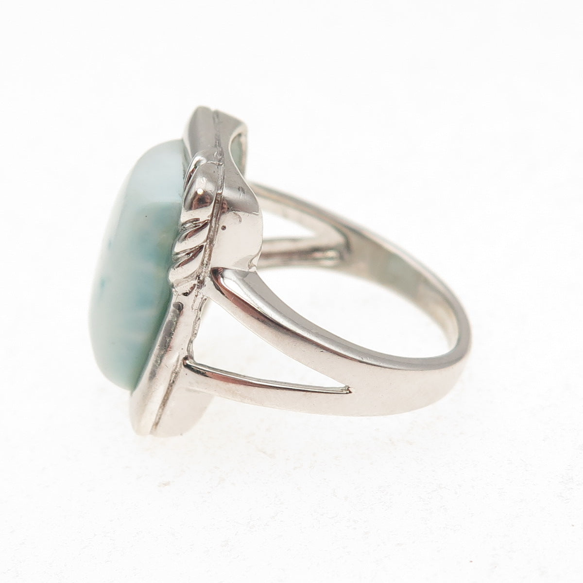 925 Sterling Silver Vintage Real Larimar Ring Size 7.25