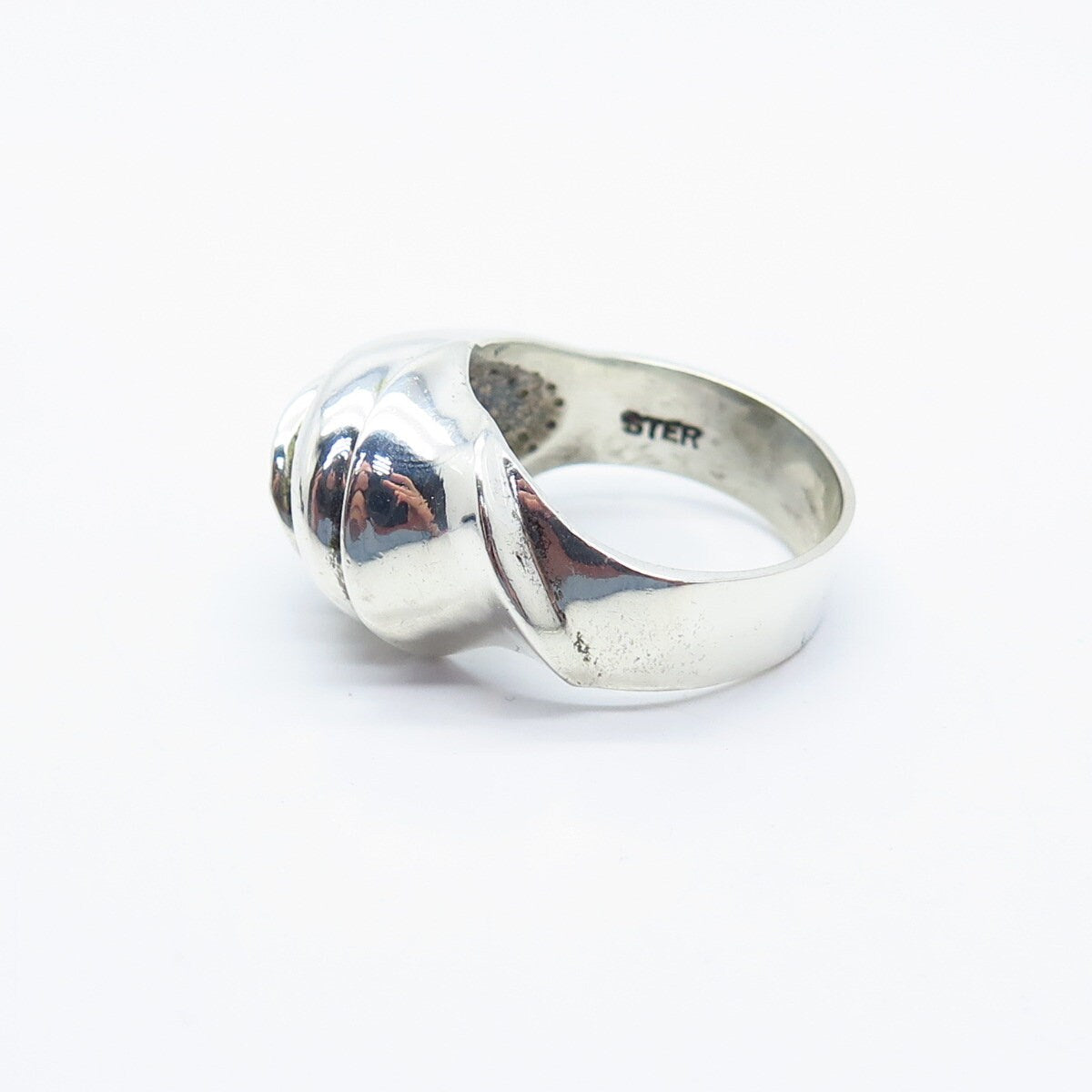 925 Sterling Silver Vintage Pejois Beverly Hills Ribbed Ring Size 8.25