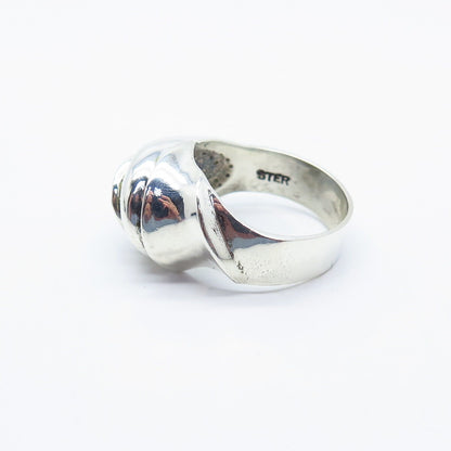 925 Sterling Silver Vintage Pejois Beverly Hills Ribbed Ring Size 8.25