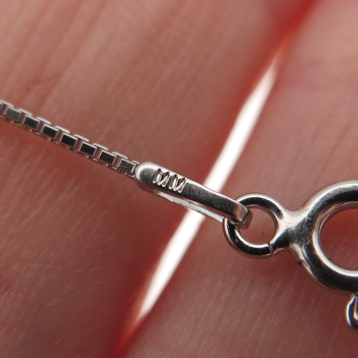 925 Sterling Silver Italy Box Chain Necklace 16"