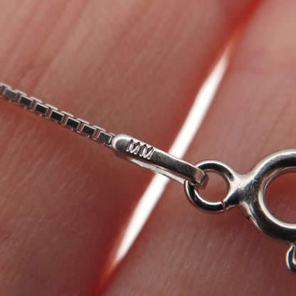 925 Sterling Silver Italy Box Chain Necklace 16"