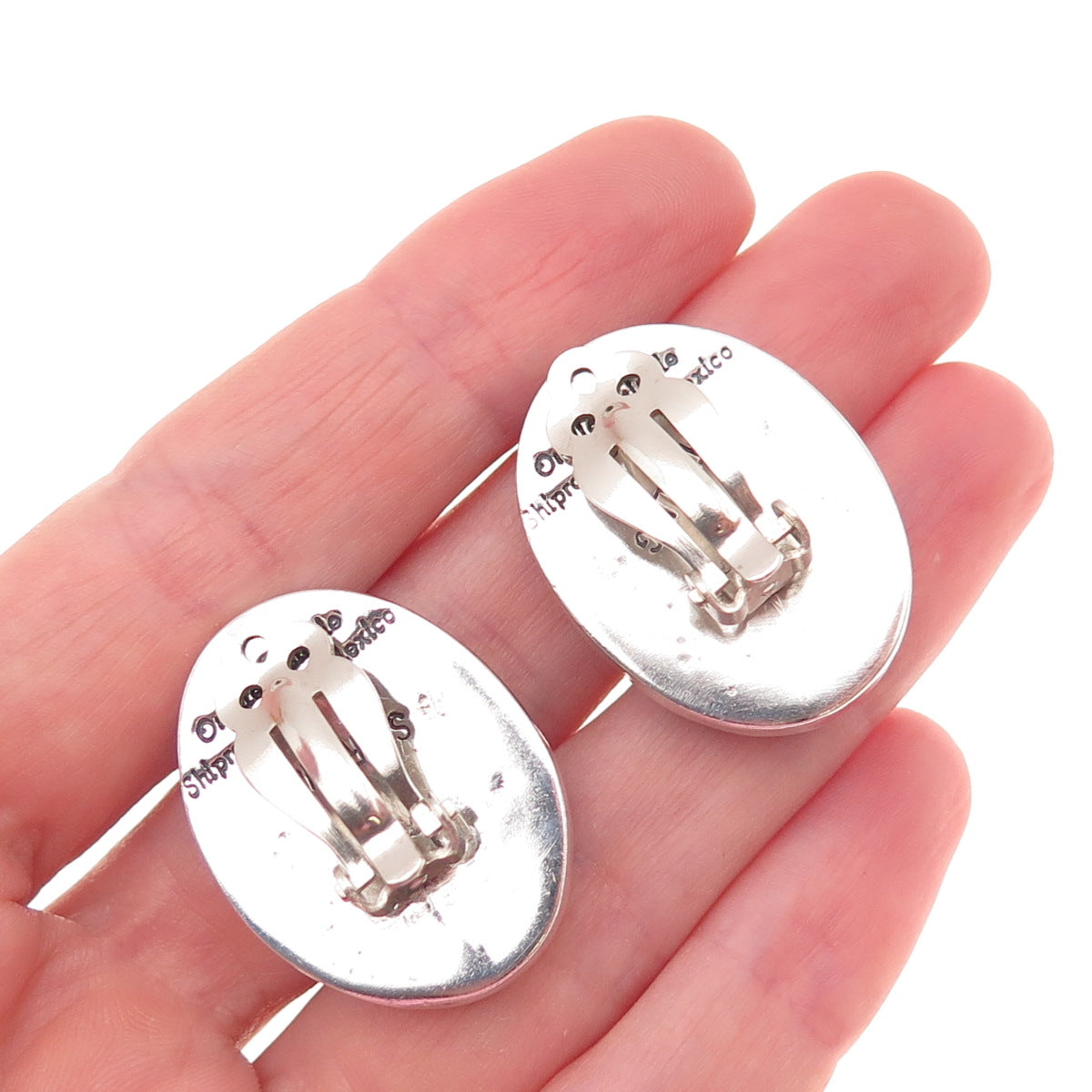 Orville Tsinnie Navajo Old Pawn Sterling Silver Vintage Lapis Clip On Earrings