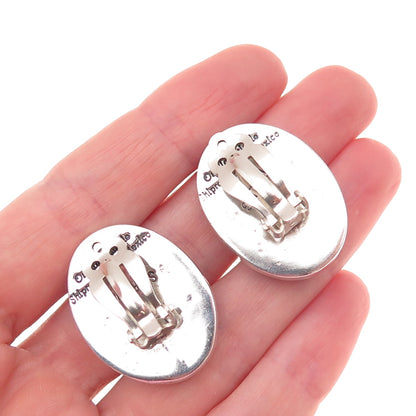 Orville Tsinnie Navajo Old Pawn Sterling Silver Vintage Lapis Clip On Earrings