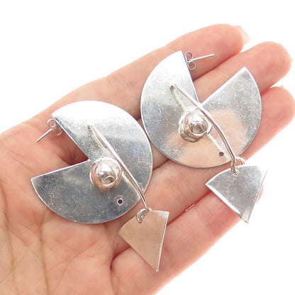 STACEY KMETYK 925 Sterling Silver Vintage Modernist Earrings