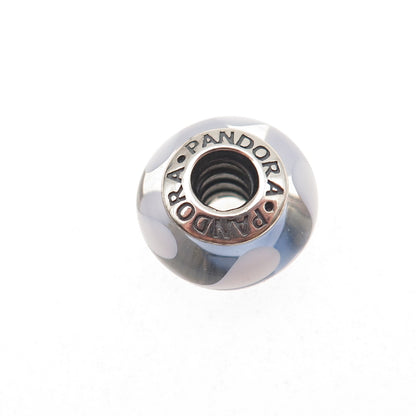 Pandora 925 Sterling Silver Murano Glass Slide Bead Charm