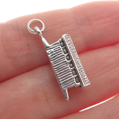 925 Sterling Silver Vintage Covered Bridge Minimalist 3D Charm Pendant