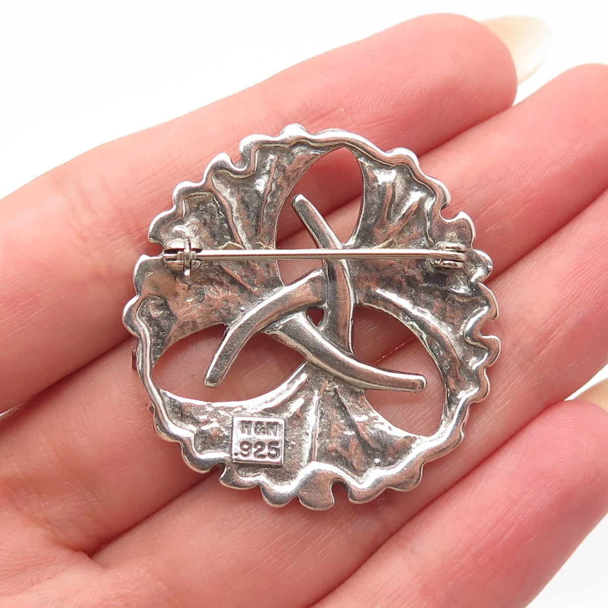 925 Sterling Silver Vintage Hamilton & Hamilton Lily Floral Pin Brooch