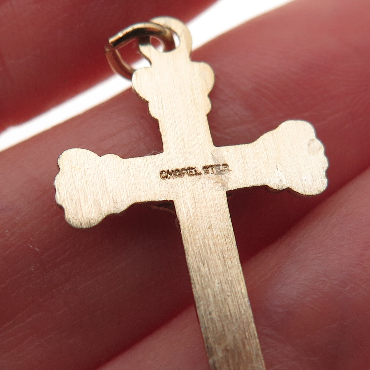 Chapel 925 Sterling Silver Gold Plated Vintage Crucifix Cross Charm Pendant