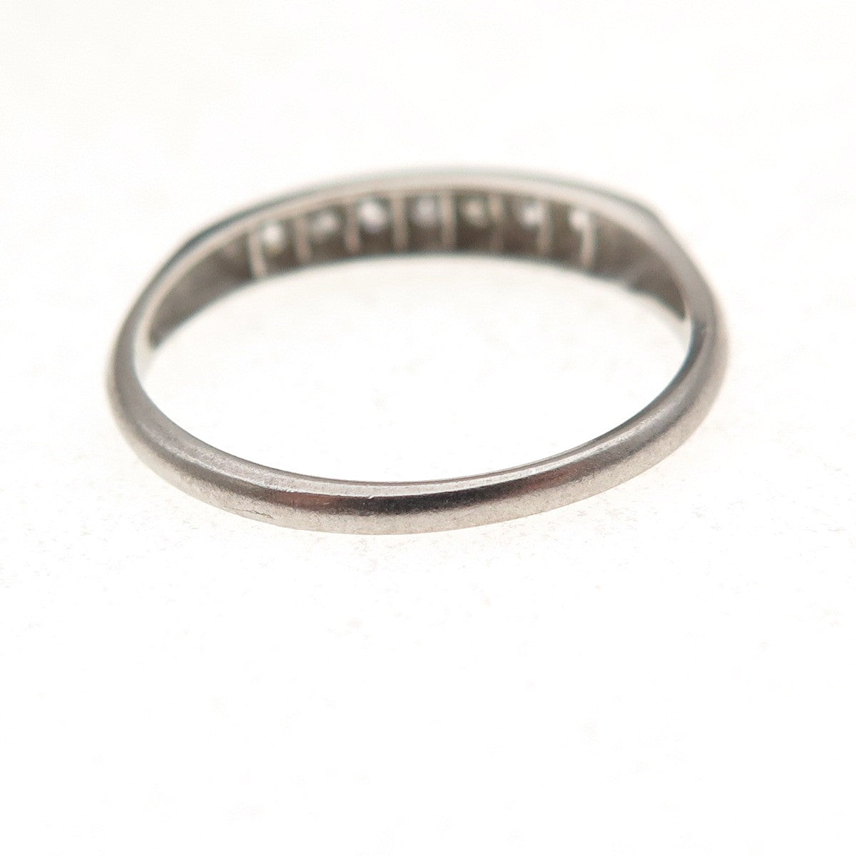 Antique Art Deco Platinum Real Round-Cut Diamond Ring Size 7