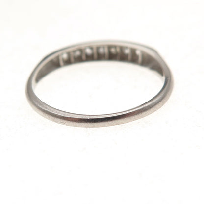 Antique Art Deco Platinum Real Round-Cut Diamond Ring Size 7