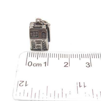 Old Pawn 925 Sterling Silver Vintage Slot Machine Casino 3D Mini Charm Pendant