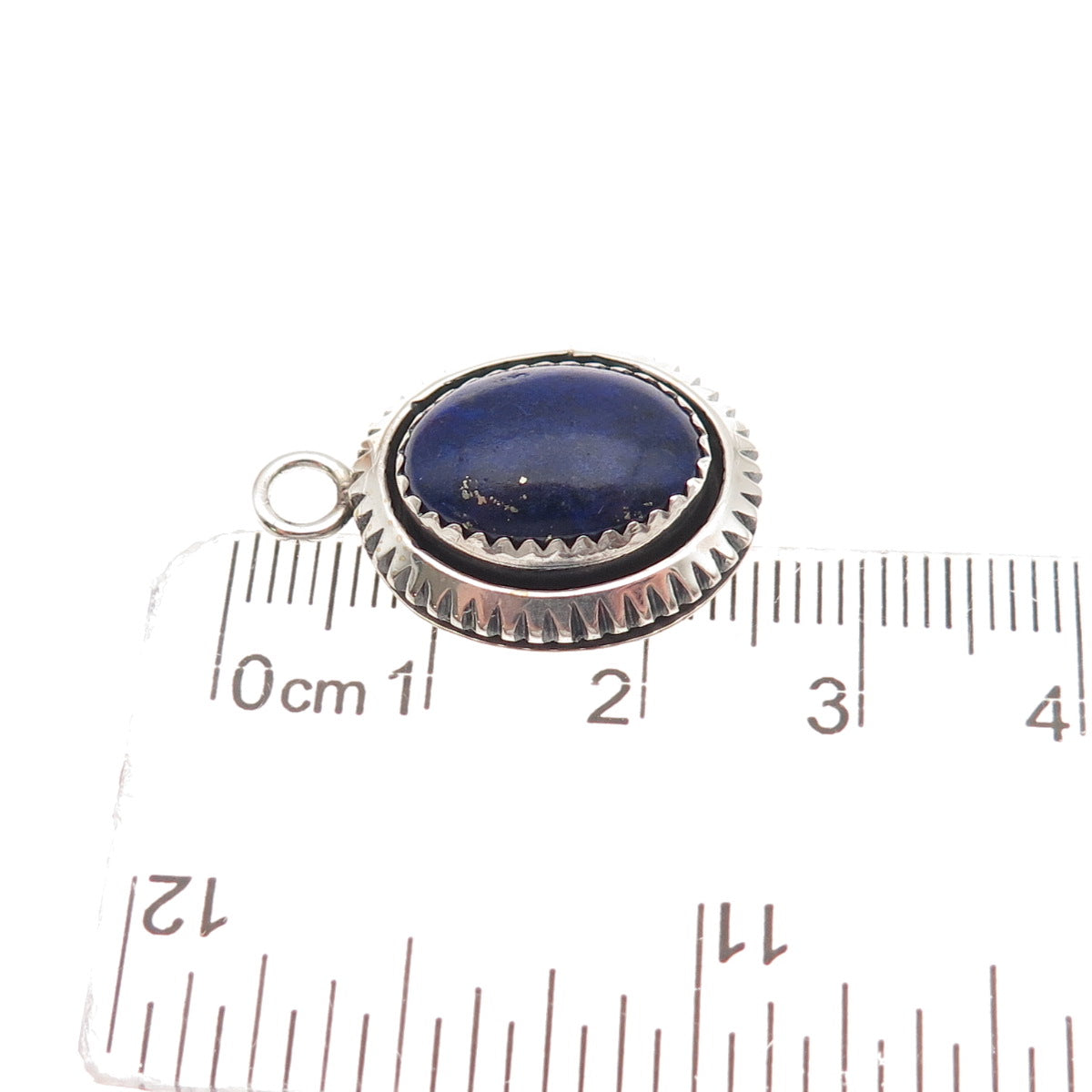 Old Pawn 925 Sterling Silver Vintage Southwestern Lapis Tribal Charm Pendant