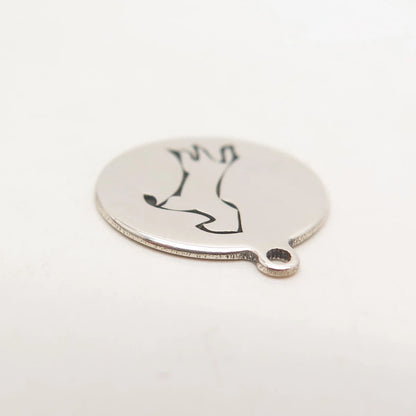925 Sterling Silver USA Two In Town Horse Charm Pendant