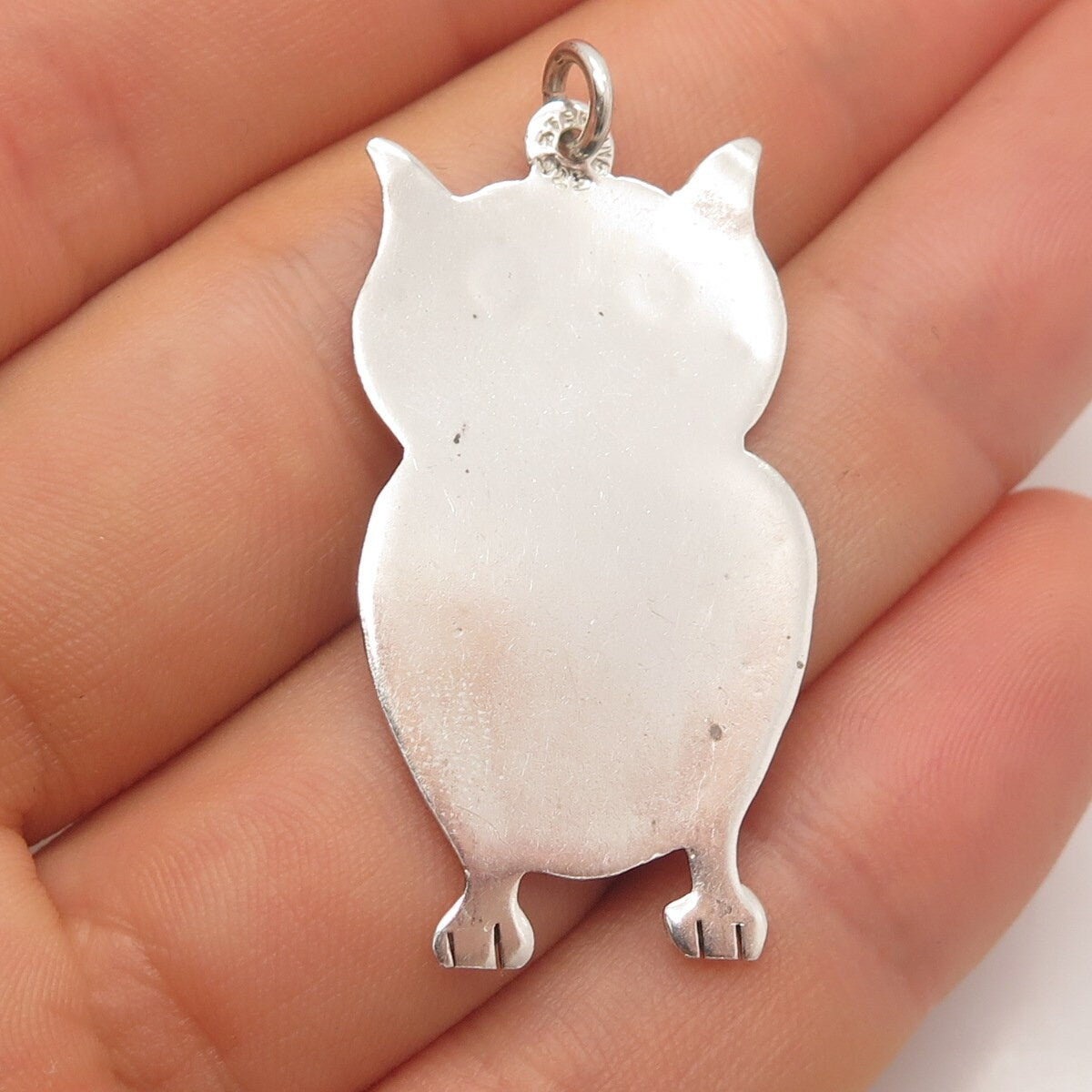 925 Sterling Silver Vintage Wise Owl Pendant