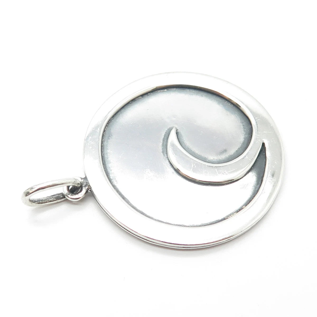 925 Sterling Silver Vintage Crescent Moon Pendant