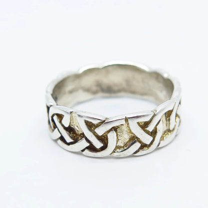 925 Sterling Silver Vintage Celtic Band Ring Size 5.5