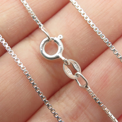 925 Sterling Silver Italy Box Chain Necklace 18"