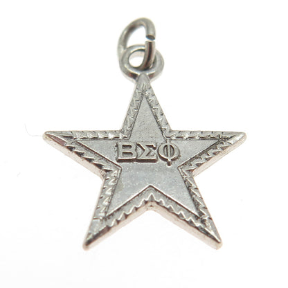 925 Sterling Silver Vintage Judge & Jury Beta Sigma Phi Star Charm Pendant