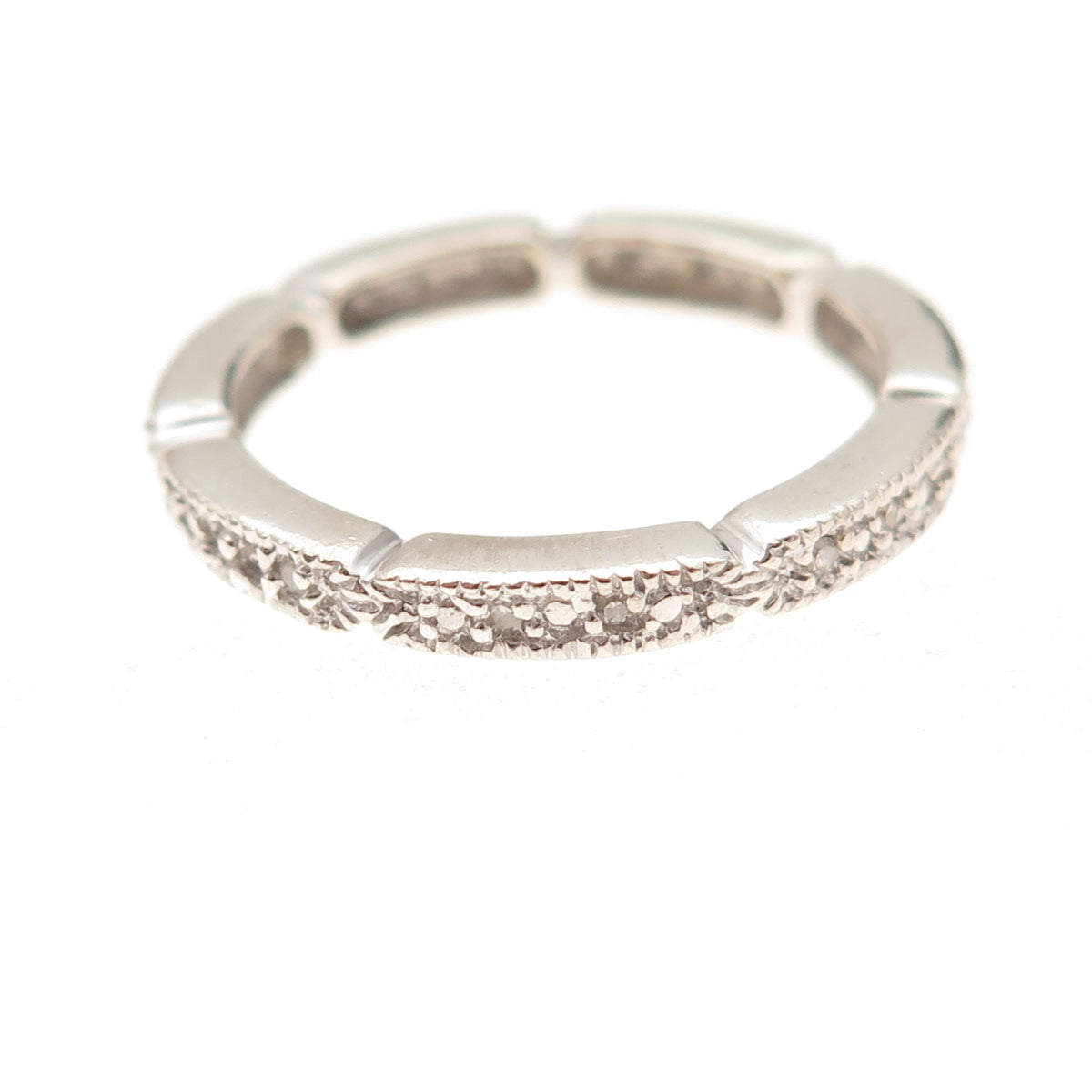 Clyde Duneier 925 Sterling Silver Real Diamond Eternity Band Ring Size 7