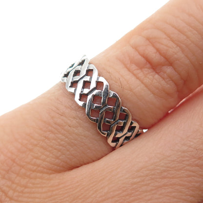 925 Sterling Silver Vintage Celtic Knot Band Ring Size 5.25