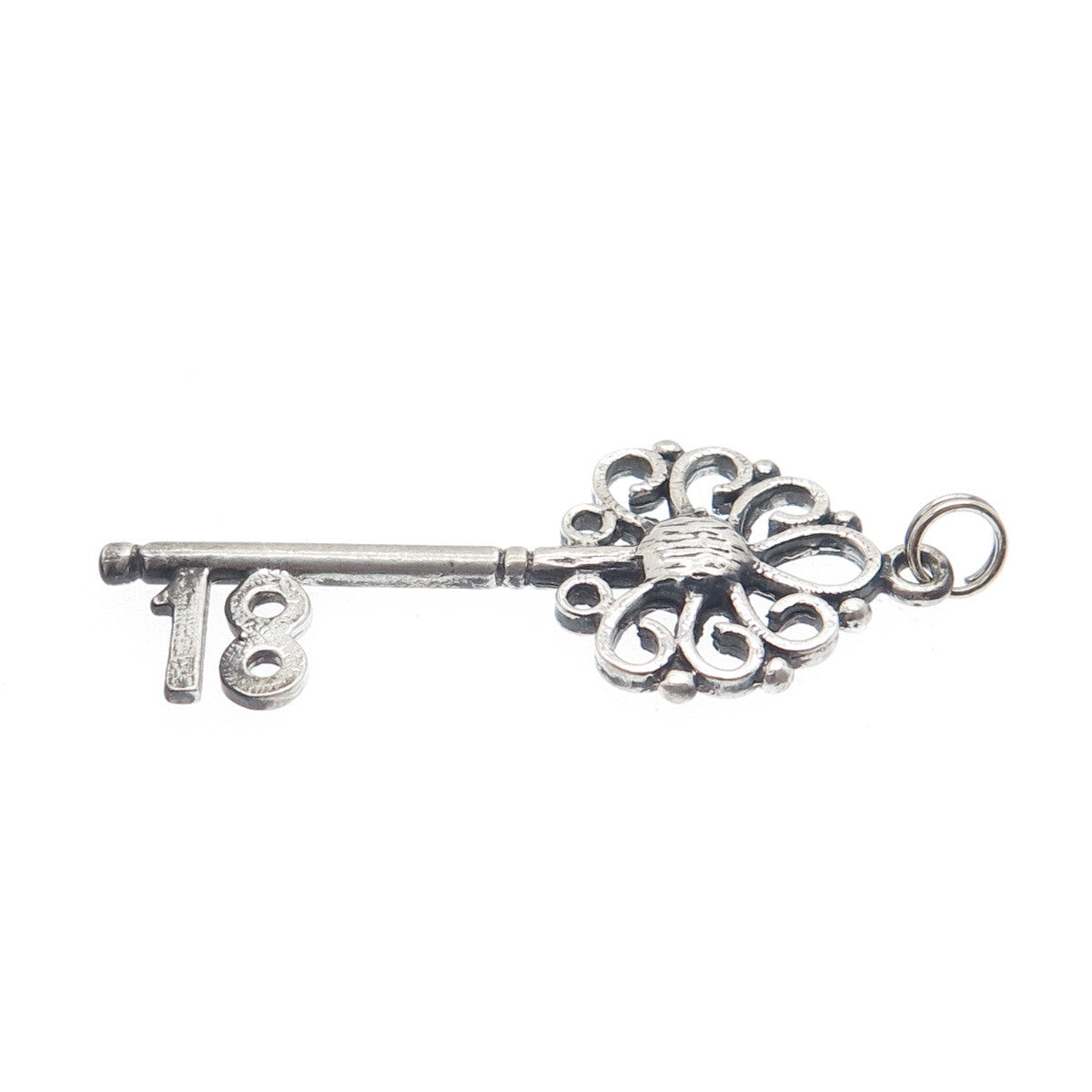 925 Sterling Silver Vintage Key to Heaven Charm Pendant
