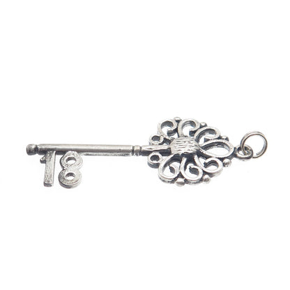 925 Sterling Silver Vintage Key to Heaven Charm Pendant