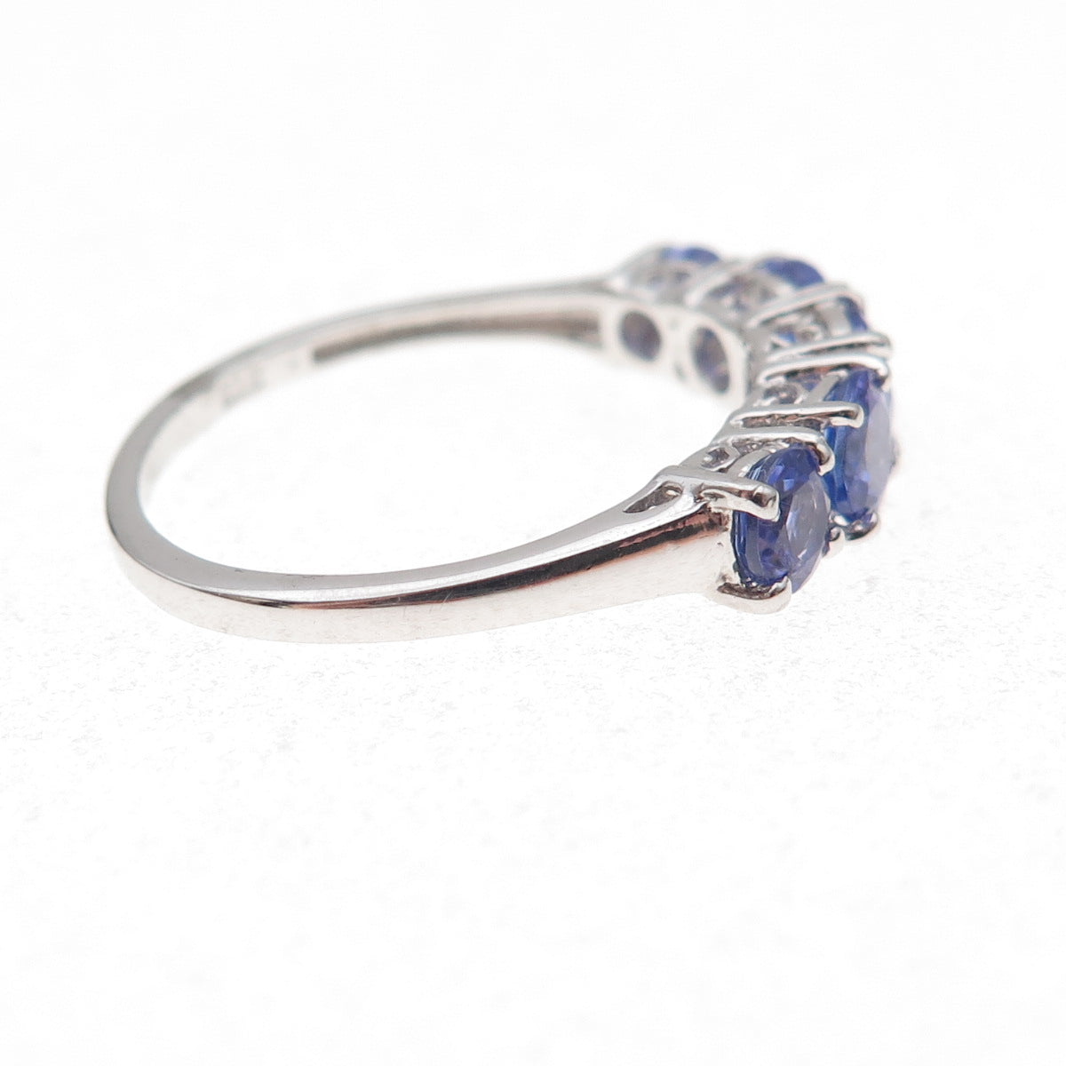 Chuck Clemency 925 Sterling Silver Real Round-Cut Tanzanite Ring Size 8.25