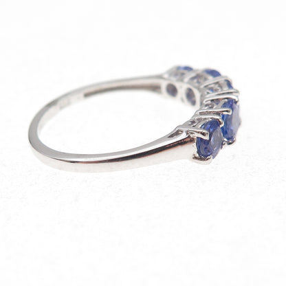 Chuck Clemency 925 Sterling Silver Real Round-Cut Tanzanite Ring Size 8.25