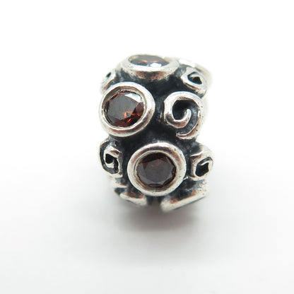 PANDORA 925 Sterling Silver Real Smoky Quartz Primrose Path Bead Charm