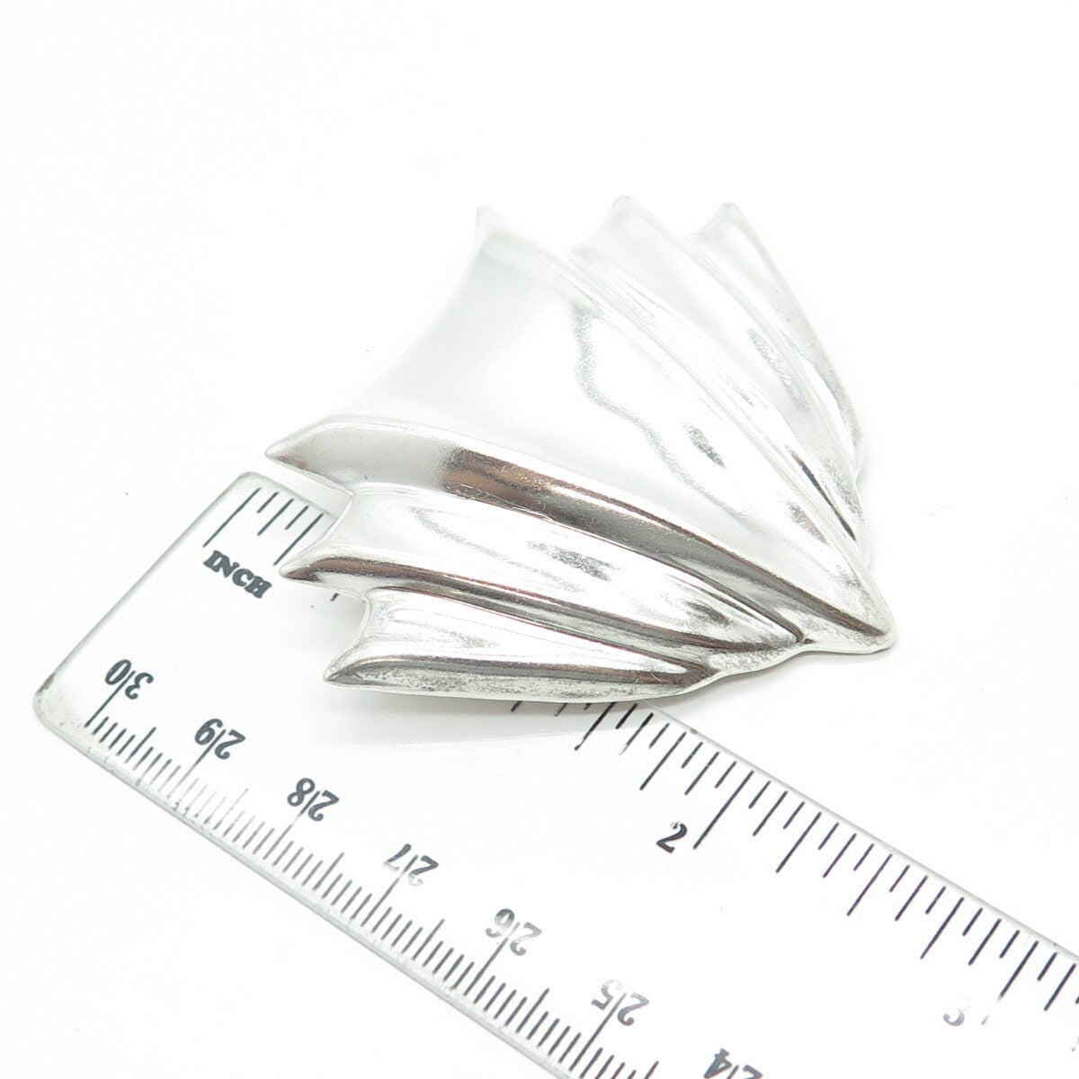 925 Sterling Silver Vintage Ribbed Pin Brooch