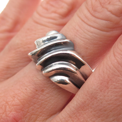 Chapal Zenray 925 Sterling Silver Vintage Modernist Oxidized Ring Size 10