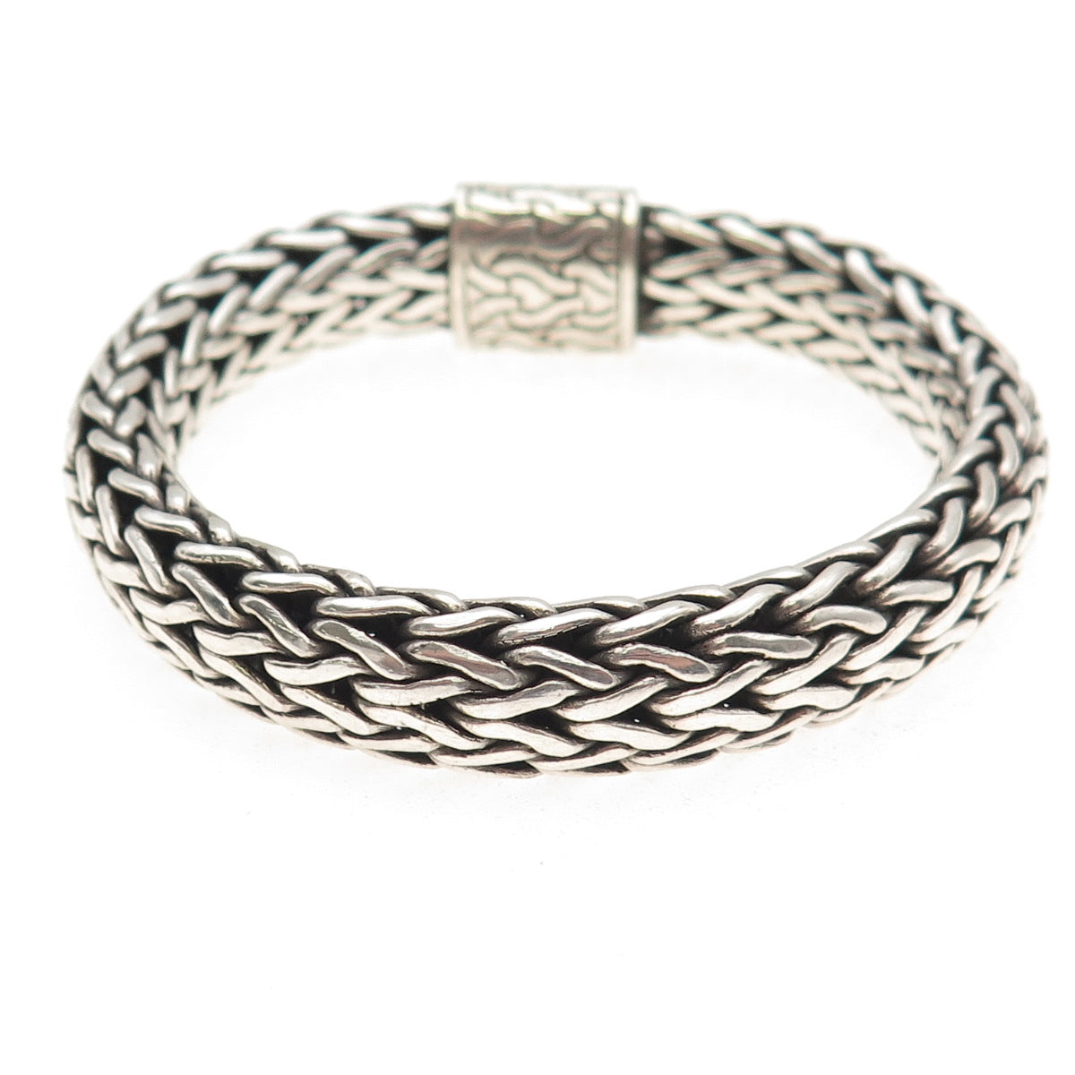 John Hardy 925 Sterling Silver Vintage 10mm Woven Icon Bracelet 6.25"