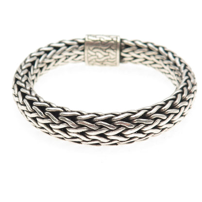John Hardy 925 Sterling Silver Vintage 10mm Woven Icon Bracelet 6.25"