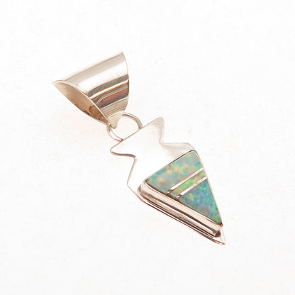 Old Pawn 925 Sterling Silver Vintage Southwestern Opal Arrow Charm Pendant