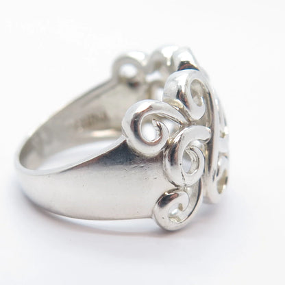 925 Sterling Silver Vintage Swirl Ring Size 6.25