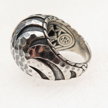 John Hardy 925 Sterling Silver Vintage Palu Macan Hammered Dome Ring Size 7.25