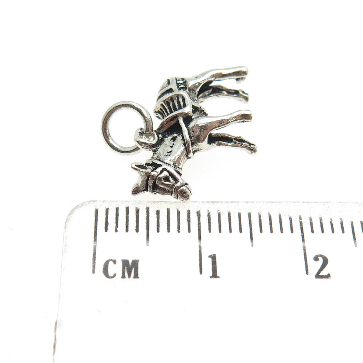 925 Sterling Silver Vintage Ponny Oxidized Minimalist 3D Charm Pendant