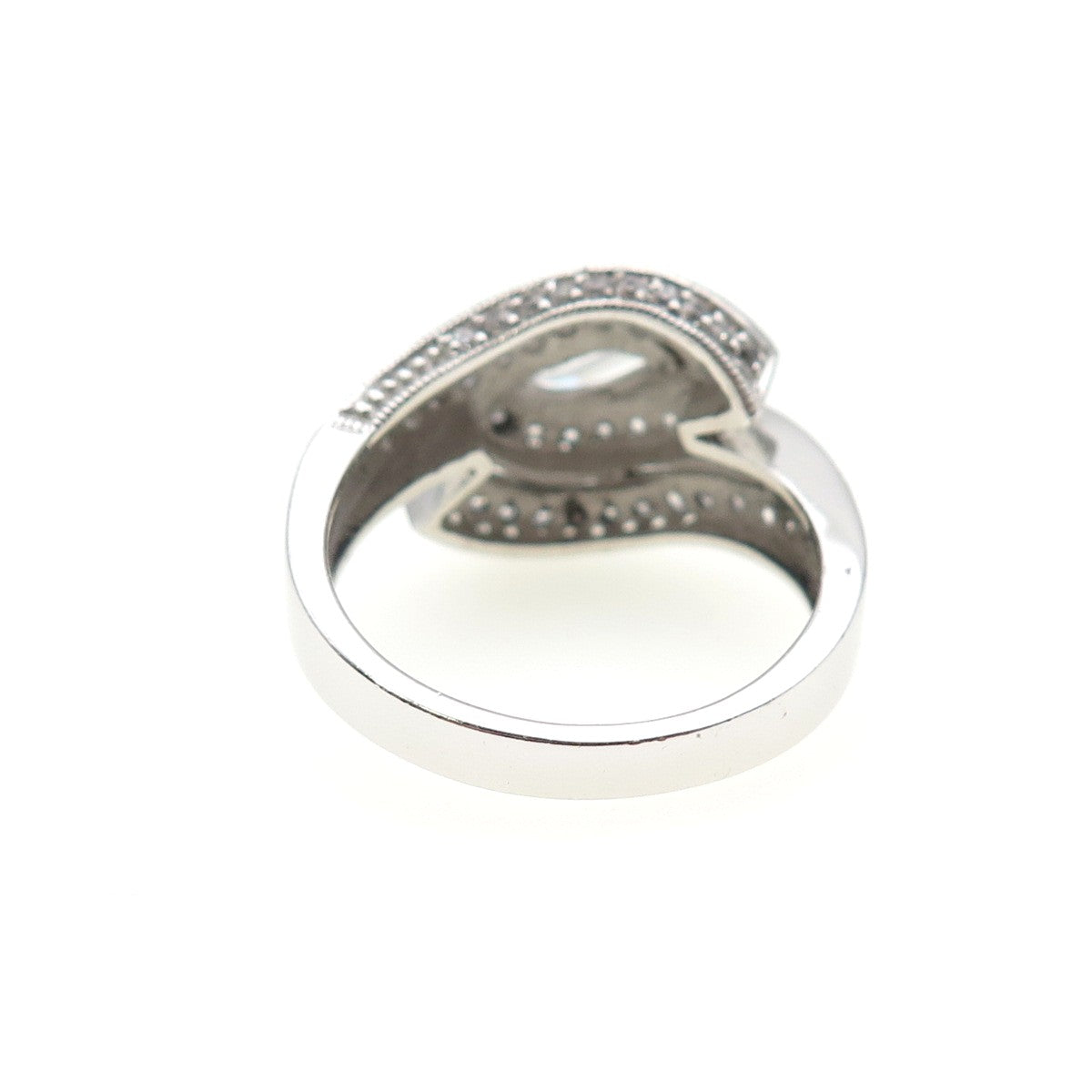925 Sterling Silver Marquise & Round-Cut C Z Ring Size 9