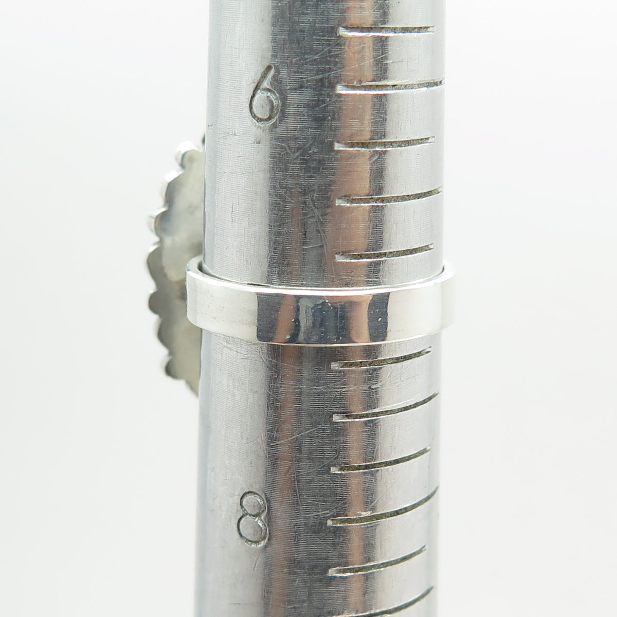 Old Pawn 925 Sterling Vintage Southwestern Turquoise Beaded Ring Size 7.25