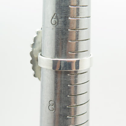 Old Pawn 925 Sterling Vintage Southwestern Turquoise Beaded Ring Size 7.25