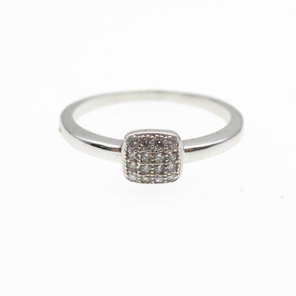 925 Sterling Silver Round-Cut C Z Engagement Ring Size 7.25