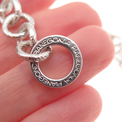 Pianegonda 925 Sterling Silver Italy Rolo Link Bracelet 7"