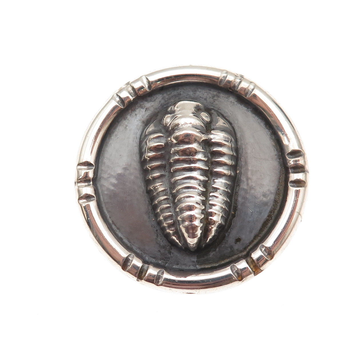 Hyman Co. 925 Sterling Silver Vintage Trilobite Fossil Oxidized Pin Brooch